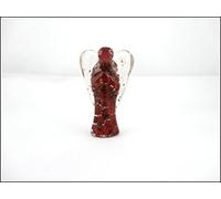 Jet International Lovely Red Jasper Orgone Angel 2"Piedras preciosas de cristal Mezcla de metal de cobre Rare Curación Energía positiva Libre Folleto Terapia de cristal