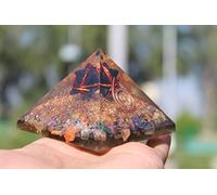 Jet International Mezcla de piedras preciosas Turmalina Merkaba Chakra Órgano Pirámide Cristal Piedras preciosas Cobre Metal Mezcla Rara Curación Energía positiva Tetraedro Geometría sagrada Concent
