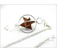 Jet International Miriam Spinning Merkaba Pendulum 2.5 pulgadas Terapia de cristal Folleto 40 páginas Tratamiento de equilibrio de chakra con bolsa Reiki Sí/No Respuestas espirituales divinas Punt