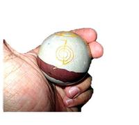 Jet International Narmada Lingam Crystal Ball Sphere Genuino Original Auténtico Usui Grabado 45 mm - 50 mm Gemstone La imagen de la terapia de cristales de folletos gratuitos raros únicos es SOLO un