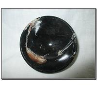 Jet International Naturel Suleiman Pierre 2 pouces Bol Sculpté À La Main Pierres Précieuses Poli Reiki Feng Shui Gratuit 40 Pages Livret Cristal Thérapie Inde Pieux
