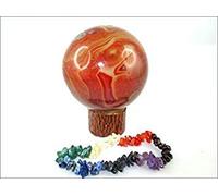 Jet International Nueva cornalina 45-50 mm Bola Esfera Piedra Preciosa A + Tallado a Mano Altar de Cristal Curación Enfoque devocional Chakra Espiritual Terapia de Cristal La Imagen del folleto es S