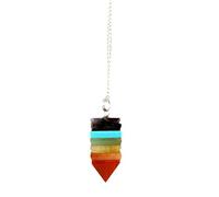 Jet International Nueva Pirámide de Chakra Curación del Péndulo Adherido Radiestesia Chakra Equilibrio Reiki Mente Paz Regalo con Bolsa Pagan Wicca Metafísica Espiritual Nueva Era Hipnosis Psíquica