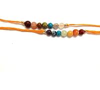 Jet International Nuevo Chakra Beads Bracelet Rakhi Gemstones Chakra Equilibrio Amistad Regalo de amor Folleto gratuito La terapia de cristal La imagen es solo una referencia.