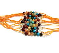 Jet International Nuevo Chakra Beads Bracelet Rakhi Gemstones Chakra Equilibrio Amistad Regalo de amor Folleto gratuito La terapia de cristal La imagen es solo una referencia. (10)
