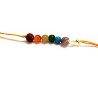 Jet International Nuevo Chakra Beads Bracelet Rakhi Gemstones Chakra Equilibrio Amistad Regalo de amor Folleto gratuito La terapia de cristal La imagen es solo una referencia. (1)