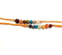 Jet International Nuevo Chakra Beads Bracelet Rakhi Gemstones Chakra Equilibrio Amistad Regalo de amor Folleto gratuito La terapia de cristal La imagen es solo una referencia. (2)