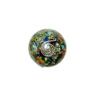 Jet International Nuevo Chakra Gemstone Orgone Sphere Ball Chakra Cristal de limpieza único Gemstones Cobre Metal Mix Curación rara Folleto gratuito Terapia de cristal