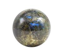 Jet International Nuevo Labradorita natural 45-50 mm Bola Esfera Piedra preciosa A + Tallado a mano Cristal Altar Curación Enfoque devocional Chakra espiritual Limpieza metafísica