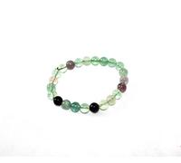 Jet International Nuevo Multi Flourite Beads Round Stretch Bracelet Natural Genuine Peace Power IMAGEN ES SOLO UNA REFERENCIA