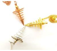 Jet International Nuevo Vortex Metal Pendulum 3 Copper Gold Silver Plated Healing Dowsing A ++ Metal