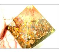 Jet International Ojo de tigre energizado Pirámide de 4 pulgadas Piedras preciosas Mezcla de metal de cobre Curación rara Energía positiva Protección EMF Radiación Olas absorbidas Terapia de cristal