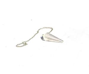 Jet International Péndulo de cuarzo de cristal en forma de cono péndulo 6 facetado tallado artesanal antiguo India nuevo diseño curativo Reiki radiestesia A + La imagen es SOLO una referencia