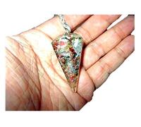 Jet International Péndulo de Orgone 5 Curación 2"Cadena de chakra de cristal Folleto libre de energía piezoeléctrica natural La imagen de la terapia de cristal es SOLO una referencia.