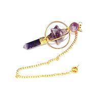 Jet International Pétalo de Merkaba giratorio de amatista chapado en oro Terapia de cristal de 2,5 pulgadas Equilibrio de Chakra de 40 páginas