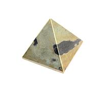 Jet International Piedra de pirámide de pirita energizada India Hecho a Mano 2 Pulgadas Aprox. A ++ Crystal Pouch Stress Relief 40 Page Crystal Image es Solo una Referencia