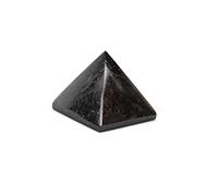Jet International Piedra de pirámide de turmalina negra India Hecho a mano 1.25-1.5 pulgadas aprox. A ++ Crystal Pouch Relief Stress 40 Page Crystal Thelet Booklet Gemstone