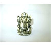 Jet International Piedra preciosa Ganesha Ganeshji Pirita de 2.5 pulgadas Aprox. La imagen artesanal tallada a mano de 120 gramos de regalo de India es SOLO una referencia