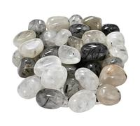 Jet International Piedras caídas de Cuarzo rutilado 100 Gramos Aprox. 0.75"a 1" Pulgada Genuino A Grade Free Booklet Terapia de Cristal con Bolsa de Terciopelo Original Gemston