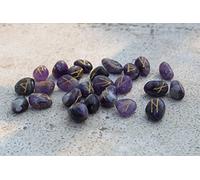 Jet International Piedras de runa de amatista Piedras preciosas de alta calidad A ++ Elder Futhark Terapia de cristal nórdico