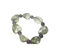 Jet International Potente amatista citrina Cuentas caídas Pulsera elástica A ++ Éxito esotérico Vida espiritual