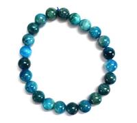 Jet International Potente brazalete de estiramiento de apatita 8 mm A ++ Piedra preciosa Original Energía de curación genuina Metafísica Confianza Progreso Fuerza Fuerza Prosperidad Paz Divino