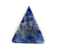 Jet International Preciosa Pirámide Sodalita Aprox. 1.5"Elementos de la Tierra Símbolo de Reiki Pentáculo Piedras preciosas Cristal Curación Vastu Chakra Pirámide de equilibrio Folleto gratuito L