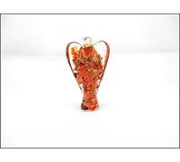 Jet International Precioso Ángel de la Cornalina Orgon 2"Piedras preciosas de cristal Mezcla de metal de cobre Curación rara Energía positiva Folleto libre Terapia de cristal