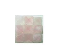 Jet International Precioso cuarzo rosa 9 Pirámide Placa A ++ Chakra Protección de energía Vastu Curación Feng Shui Energía Regalo Éxito Progreso Salud