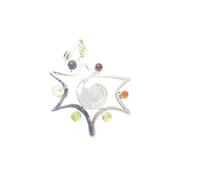 Jet International Star Metal Chakra Colgante Folleto Gratuito Terapia de Cristal 2 Pulgadas Aprox. A ++ Imagen de Chakra India Divina Espiritual de Sanación de Grado Superior es Solo UNA Referencia