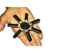 Jet International Turmalina negra Generador de pirámides de chakra de 7 puntos Folleto gratuito Terapia con cristales Producto exclusivo Puntos cónicos Curación Reiki Sagrado