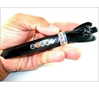 Jet International Varita de obsidiana negra Chakra Stick Varita Aprox. La imagen de equilibrio de la terapia de cristal con un palillo genuino puro, programado, cargado, limpia y cargada de 5.5 pulg