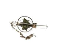 Jet International Vasonite Spinning Merkaba Pendulum 2.5 pulgadas Terapia de cristal Folleto 40 páginas Tratamiento de equilibrio de chakra con bolsa Reiki Sí/No Respuestas espirituales divinas Pu