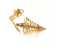 Jet International Vórtice Trenzado de péndulo de Metal Chapado en Oro Libre Folleto Terapia de Cristal