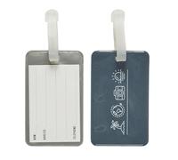 JET LAG - VO1129 - Porte Étiquette à Bagages Coloré - Identifiez Facilement Votre Valise - Modèle Résistant et Personnalisable - Taille 7 x 11,5 x 0,3 cm - Couleur Gris