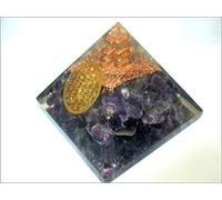Jet New Amethyst FOL O-rgone Pyramid