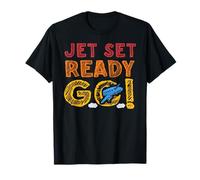 Jet Set Ready Go Avión Modo Vacaciones Aventura Viajero Camiseta