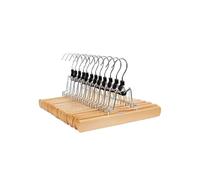 Jetcco Non-Slip Clothes Hangers, Pack of 12, Durable Swivel Hooks Made of Real Wood for Pants and Skirts, Walnut Finish