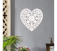 Jetcloud Decoración de pared de madera de 30 cm, hueco tallado, decoración para colgar, decoración rústica floral, escultura artística para el hogar, pasillo, dormitorio, sala de estar, cafetería,