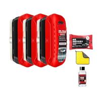 Jetdry Glass Cleaner, Jet Dry Wind Shield Cleaner, 2025 New Upgrade Oil Film Brush 2.0, Oil Film Cleaning Brush for Car Windows, Clear Vision Windshield 150ml (3, Red)