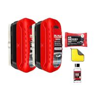 Jetdry Glass Cleaner, Jet Dry Wind Shield Cleaner, 2025 New Upgrade Oil Film Brush 2.0, Oil Film Cleaning Brush for Car Windows, Clear Vision Windshield 150ml (2, Red)