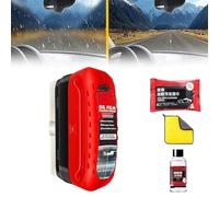 Jetdryshop Glass Cleaner, Jet Dry Shop Wind Shield Cleaner, 2025 New Upgrade Oil Film Brush 2.0, Oil Film Cleaning Brush for Car Windows, Clear Vision Windshield 150ml (1, Red)