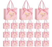 Jetec 45 bolsas de regalo de agradecimiento con asas de 5.5 x 4.7 x 2.5 pulgadas, mini bolsas de regalo pequeñas para baby shower, mini bolsas de papel con cinta de lazo para baby shower, cumpleaños,