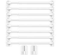 Jetec Barra de Cortina de Plástico Extensible Ajustable para Armario Ventana Varilla de Extensión Poste de Riel de Cortina Autoadhesiva para Hotel Baño, 15,7-27,5 Pulgadas(Blanco,8 Piezas)