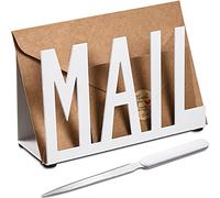 Jetec Clasificador de Cartas de Metal Estante de Correo Organizador de Correo de Recortes de Mesa Soporte de Documento Carta Correo con Abrecartas para Escritorio