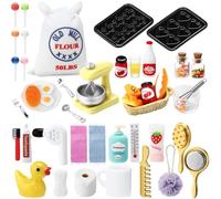 Jetec Conjunto de 54 Accesorios para Gnomos Set de Repostería en Miniatura para Bañera Set de Dulces y Bebidas Deco Navideña para Puerta de Gnomo Accesorios para Casas de Muñecas Decor Navideñas