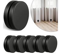 Jetec Pesos de Cortinas Redondos Magnéticos Pesos de Cortinas de Ducha Imanes de Mantel Fuertes Pesos Magnéticos Impermeable para Mantel Cortina (Negro, 6 Pares)