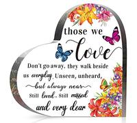 Jetec Regalo de condolencias, corazón acrílico, regalo conmemorativo para la pérdida de un ser querido, condolencias, recuerdo de duelo para mamá, papá, abuela, amigo, decoración de recuerdo (6 x 6 x
