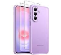 JETech 3 en 1 Funda Mate para Samsung Galaxy A37 5G, con 2 Protectores Pantalla Cristal Vidrio Templado, Carcasa Antigolpes Translúcida Esmerilada con Agarre Antideslizante (Lavanda)