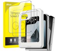 JETech Frontal Protector de Pantalla para Galaxy Z Flip 7 FE 2025 / Z Flip 6 2024, Cristal Vidrio Templado con Marco de Instalación Fácil, Amigable para Funda, HD Claro, 3 Unidades